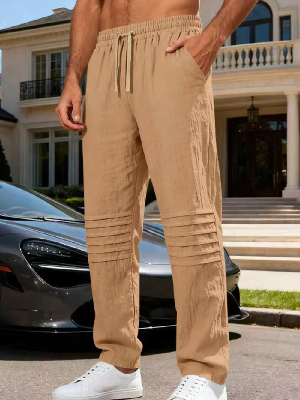 Men's Full Size Casual Drawstring Pants Plus Size