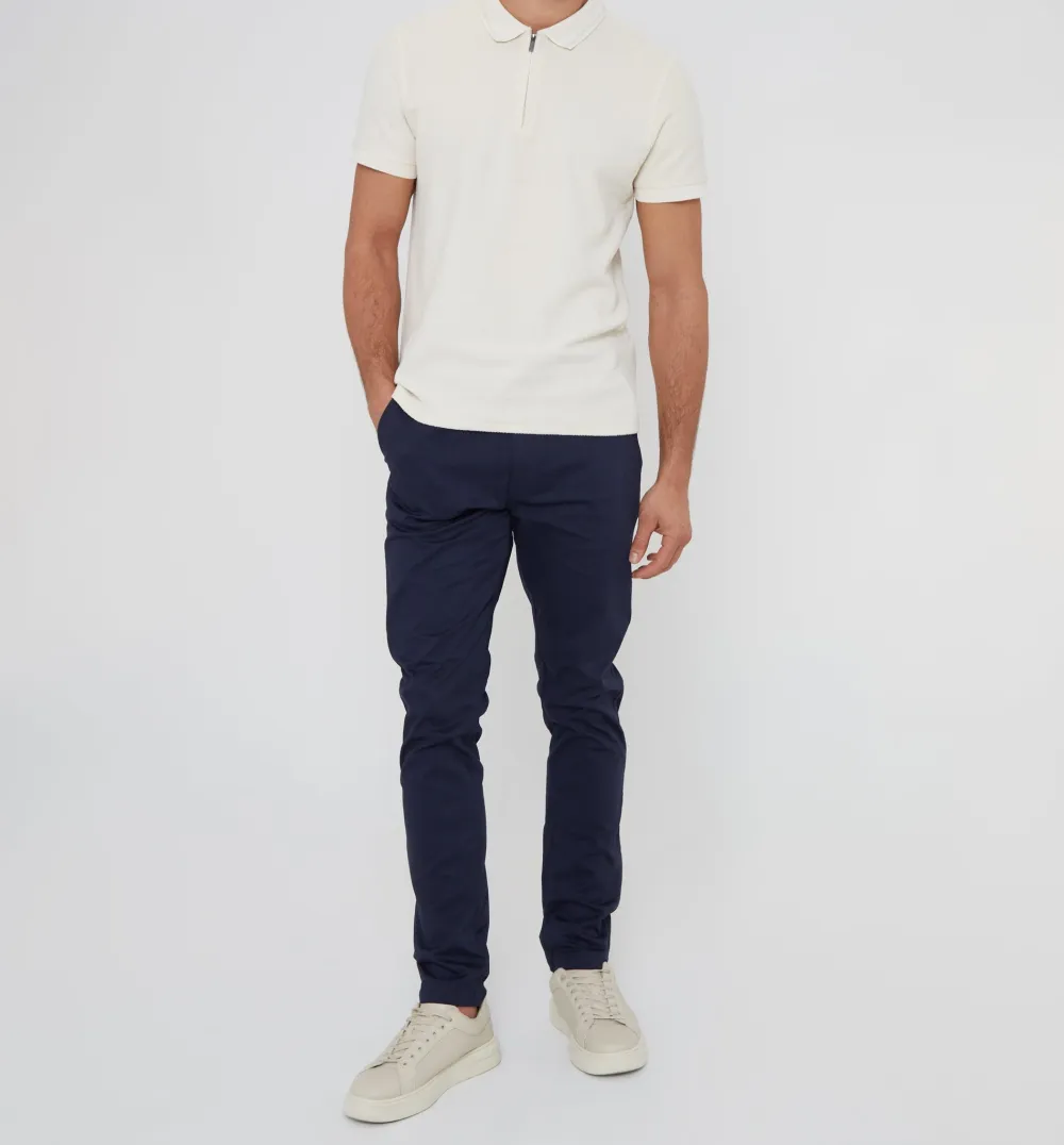 Men's Navy Slim-Fit Chino Pants