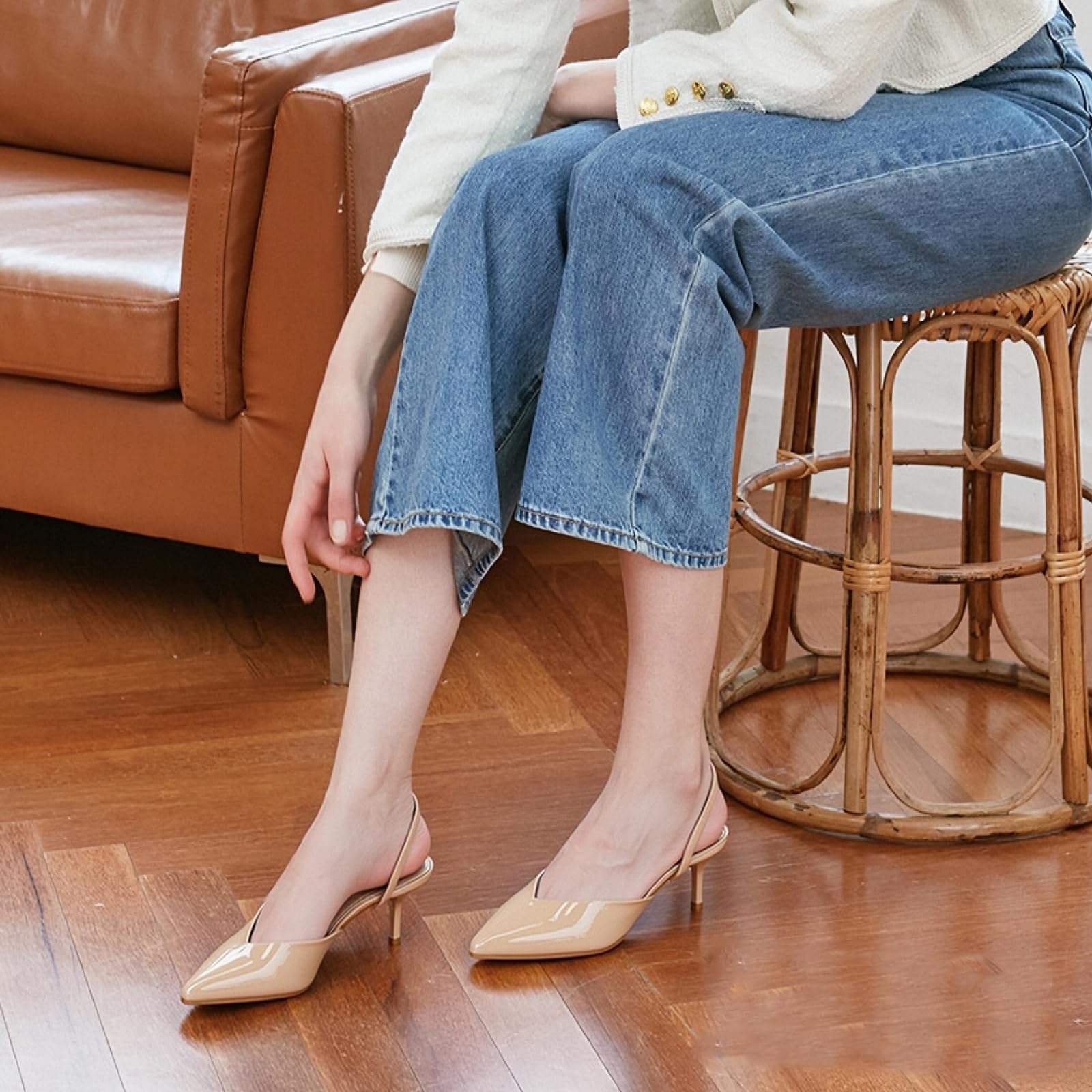 Elvira V-Cut Kitten Heels