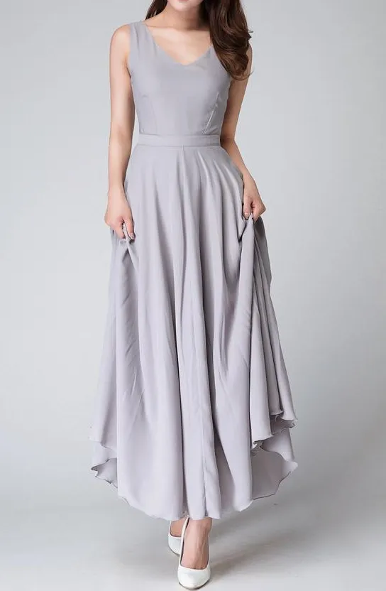 Refined Chiffon Fit And Flare Sleeveless Maxi Dress