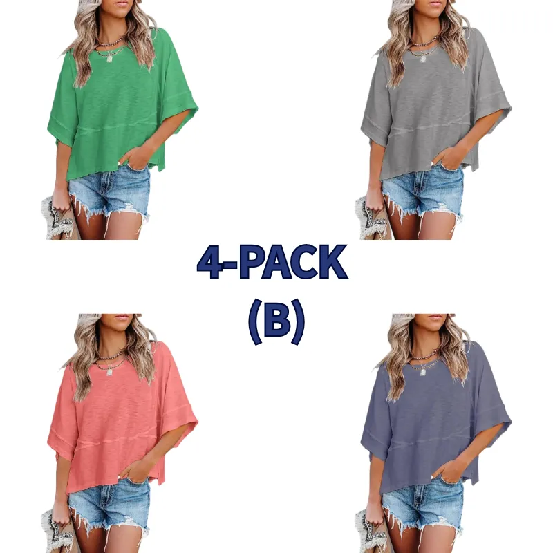 🌸Women's Crewneck Batwing Half Sleeve Top