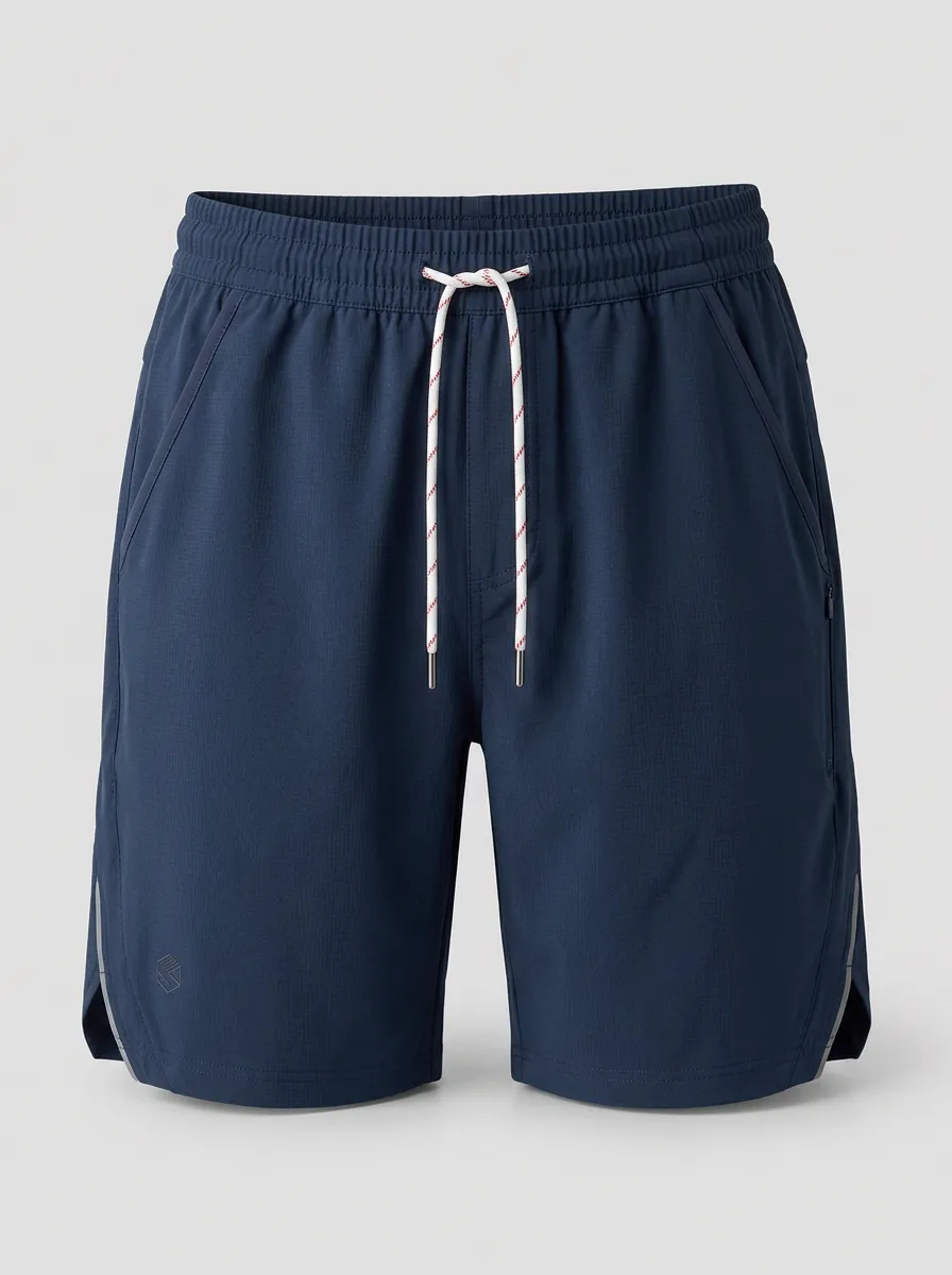 Men's Athletic Breathable Navy Drawstring Training Shorts
