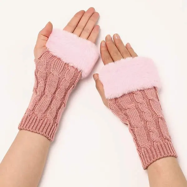 Women'S Fingerless Wool Warm Gloves 47187161C