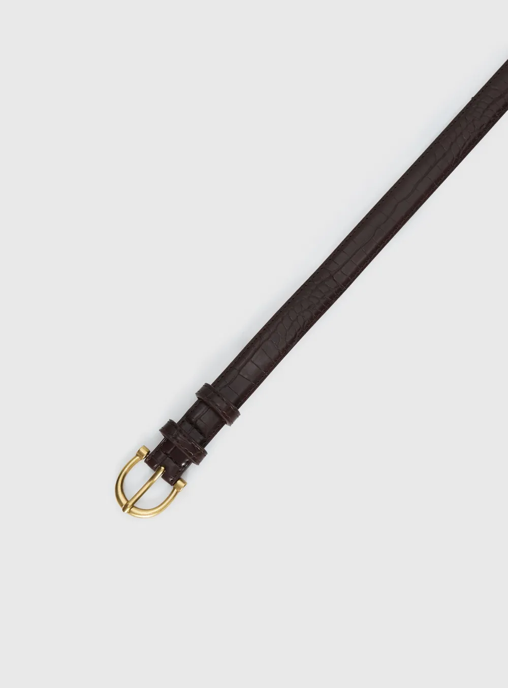Crocodile Print Buckle Belt