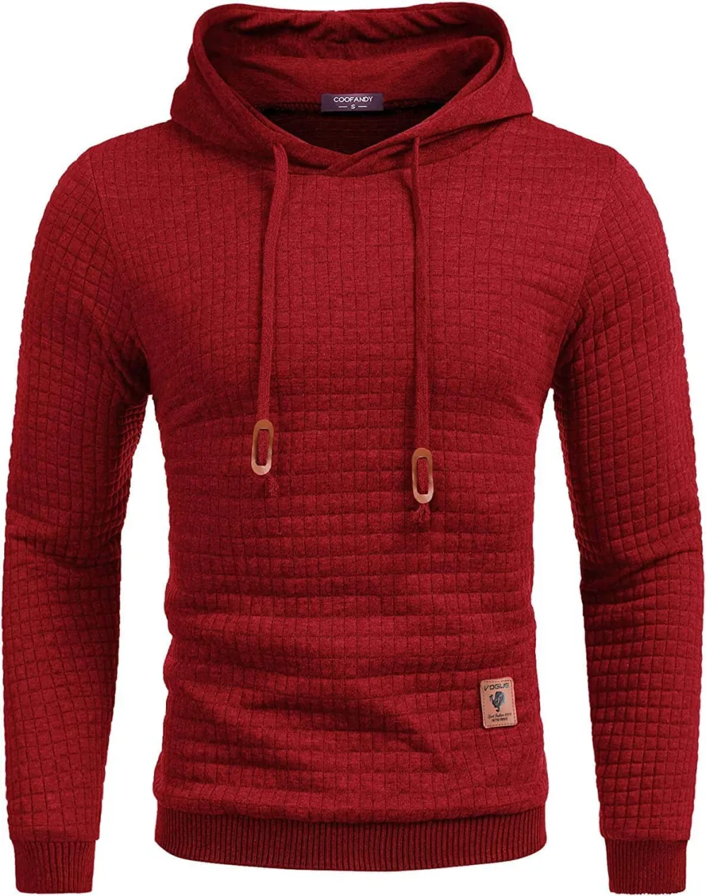 Gym Drawstring Plaid Jacquard Hoodie