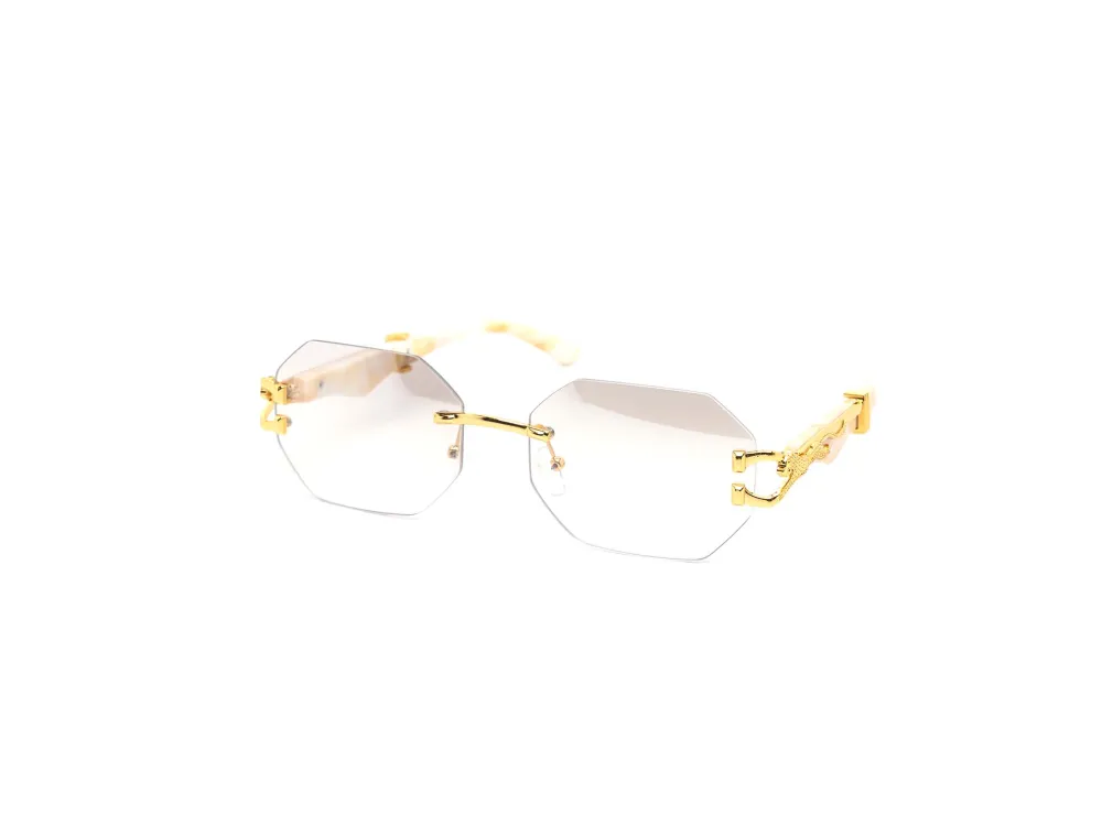 12-Pack Rimless Cat-Eye Gradient Metal Sunglasses
