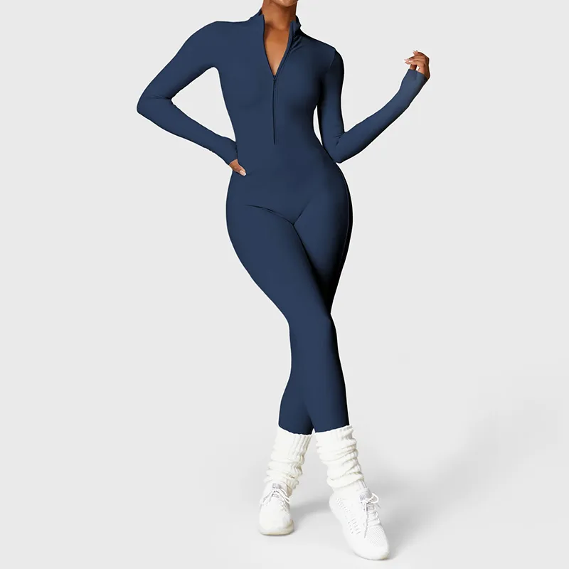 Ironfit Long-Sleeve Zip-Up Jumpsuit – Perfect for Cooler Weather!