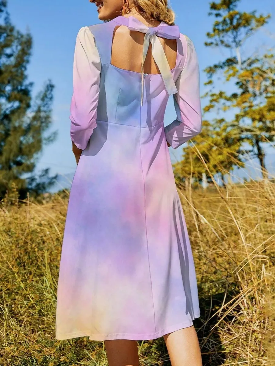 Gradient Print Midi Dress