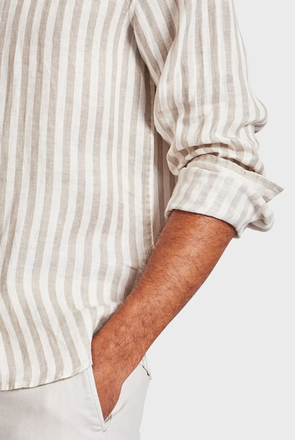 Striped Linen Button Down Shirt
