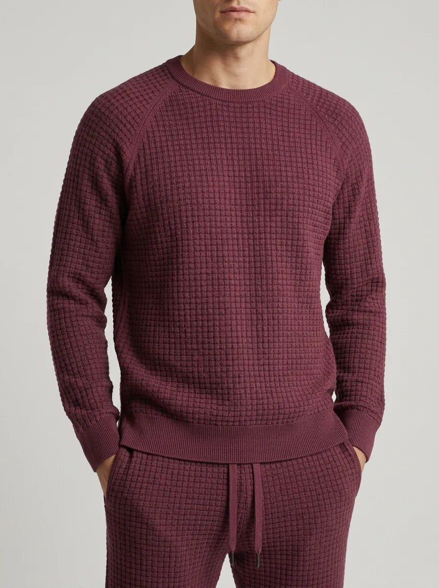 Refined Clean-Line Men's Knit Sweater Tracksuit Set