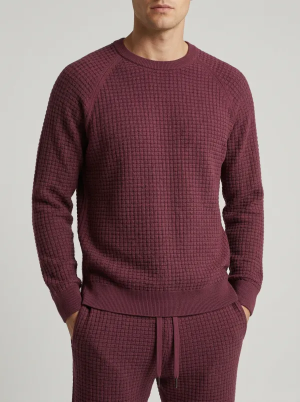 Refined Clean-Line Men's Knit Sweater Tracksuit Set