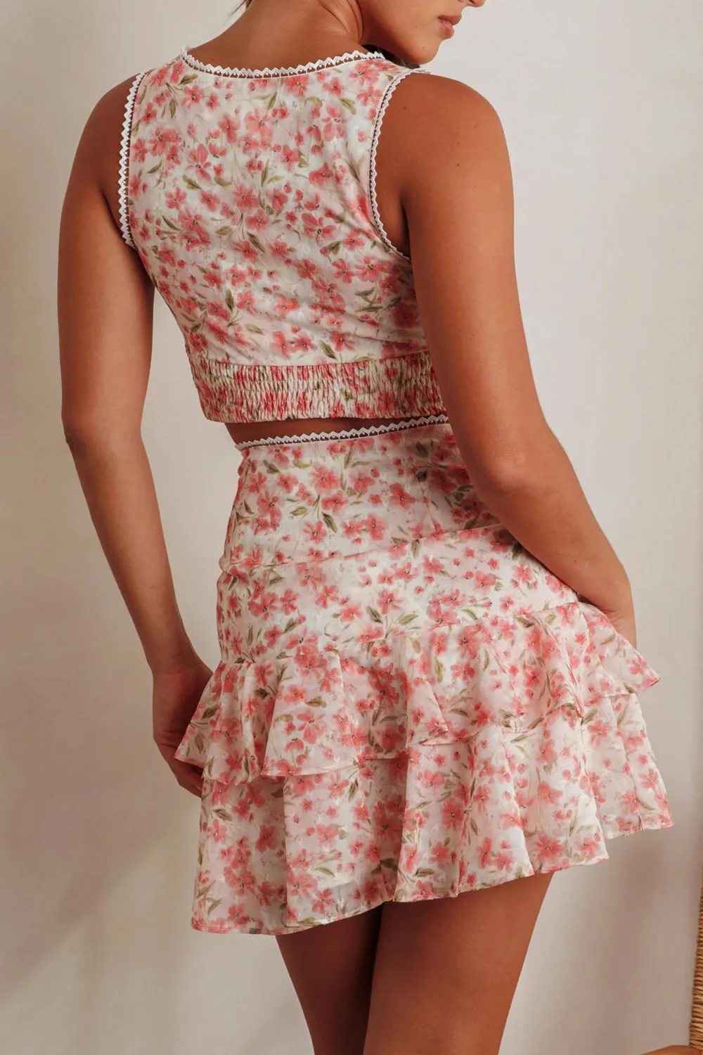 High Waist Ruffle Mini Skirt