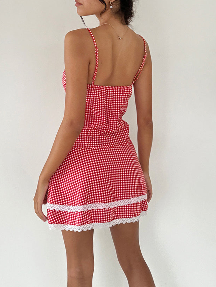 Mini Dress In Red Gingham