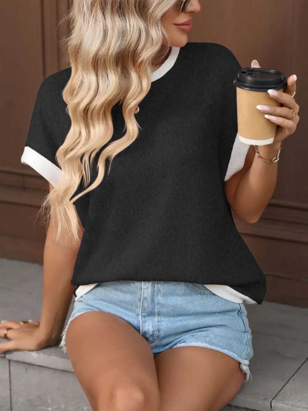 Contrast Trim Short Sleeve T-Shirt