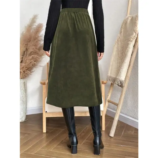 Pocketed Back Elastic Waist Skirt