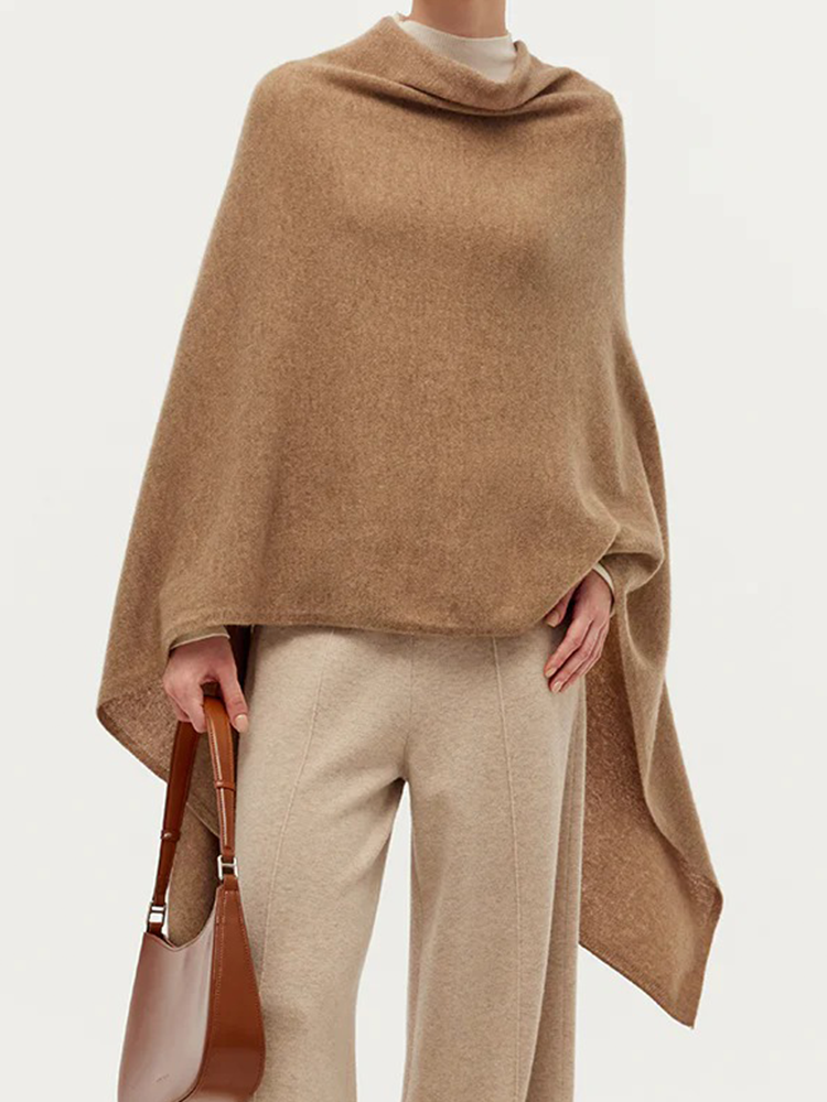 Cashmere Pullover Poncho Sweater