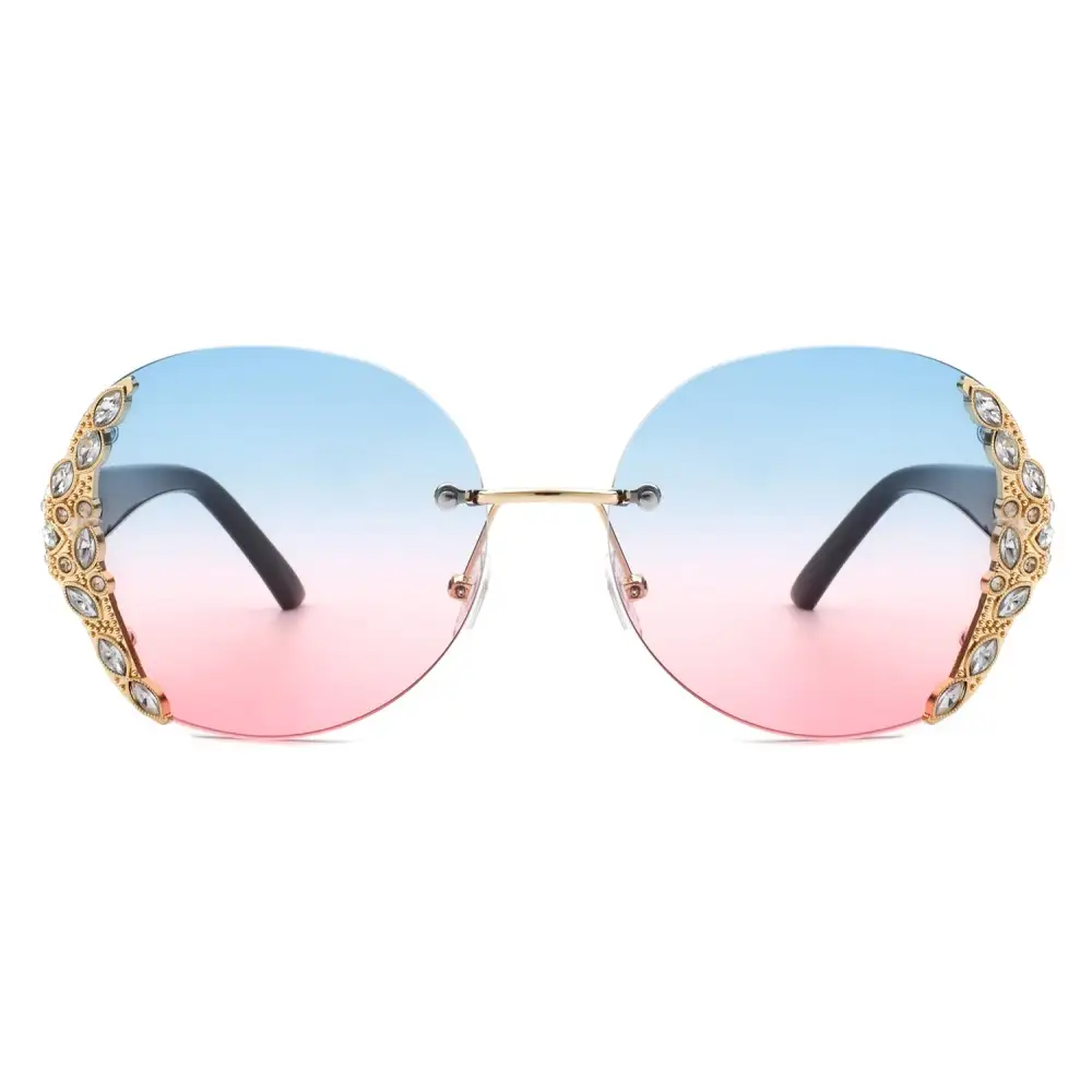 Simple Oval Round Frame Sunglasses
