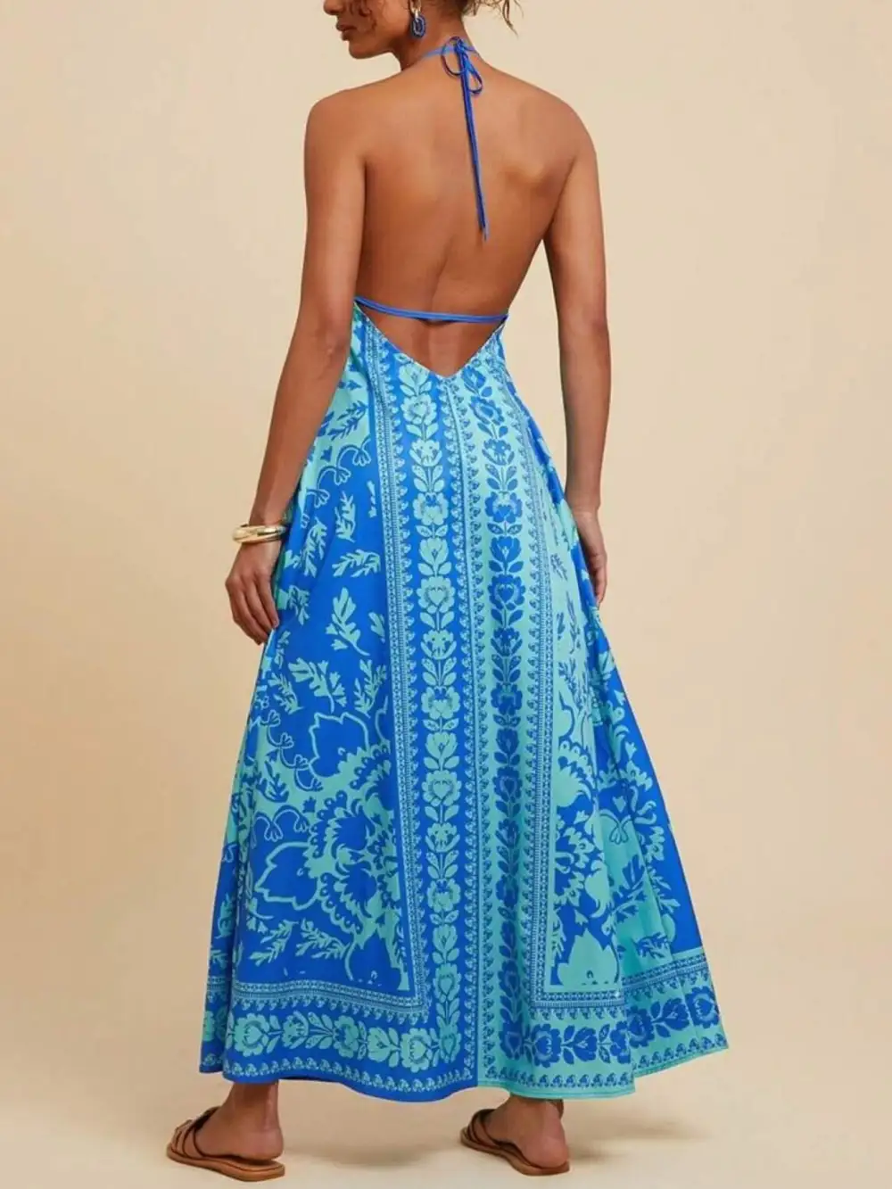 Balanced Detail Floral Printed Maxi Dress