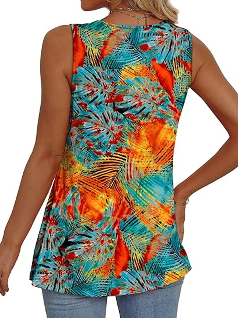 Womens Tank Tops 2025 Flowy Peplum Tops For Women Dressy Sleeveless V Neck Babydoll Tank Tops