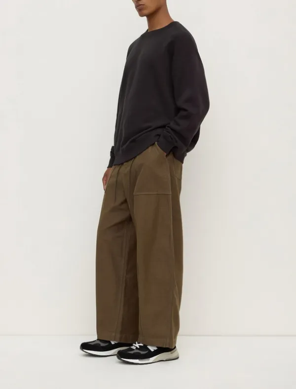 Washed Black Cotton Fleece Sweatshirt