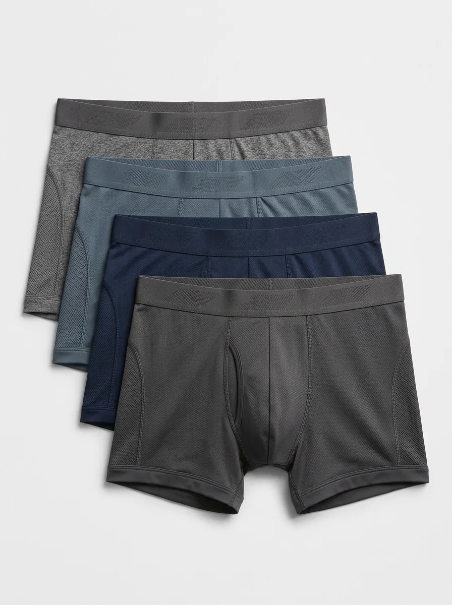 Active Mesh Athletic Performance Detail Men's Four Pack Boxer Briefs