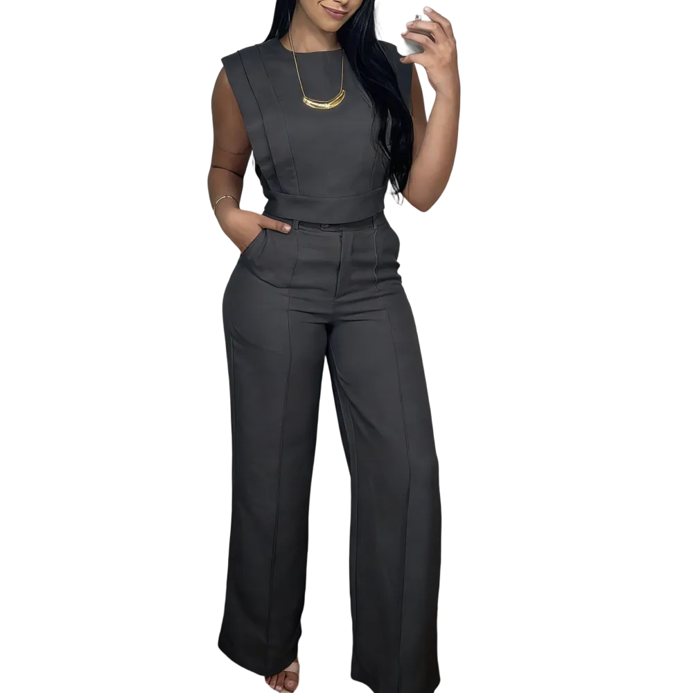 Women's Crop Top and Pocket Pants Set