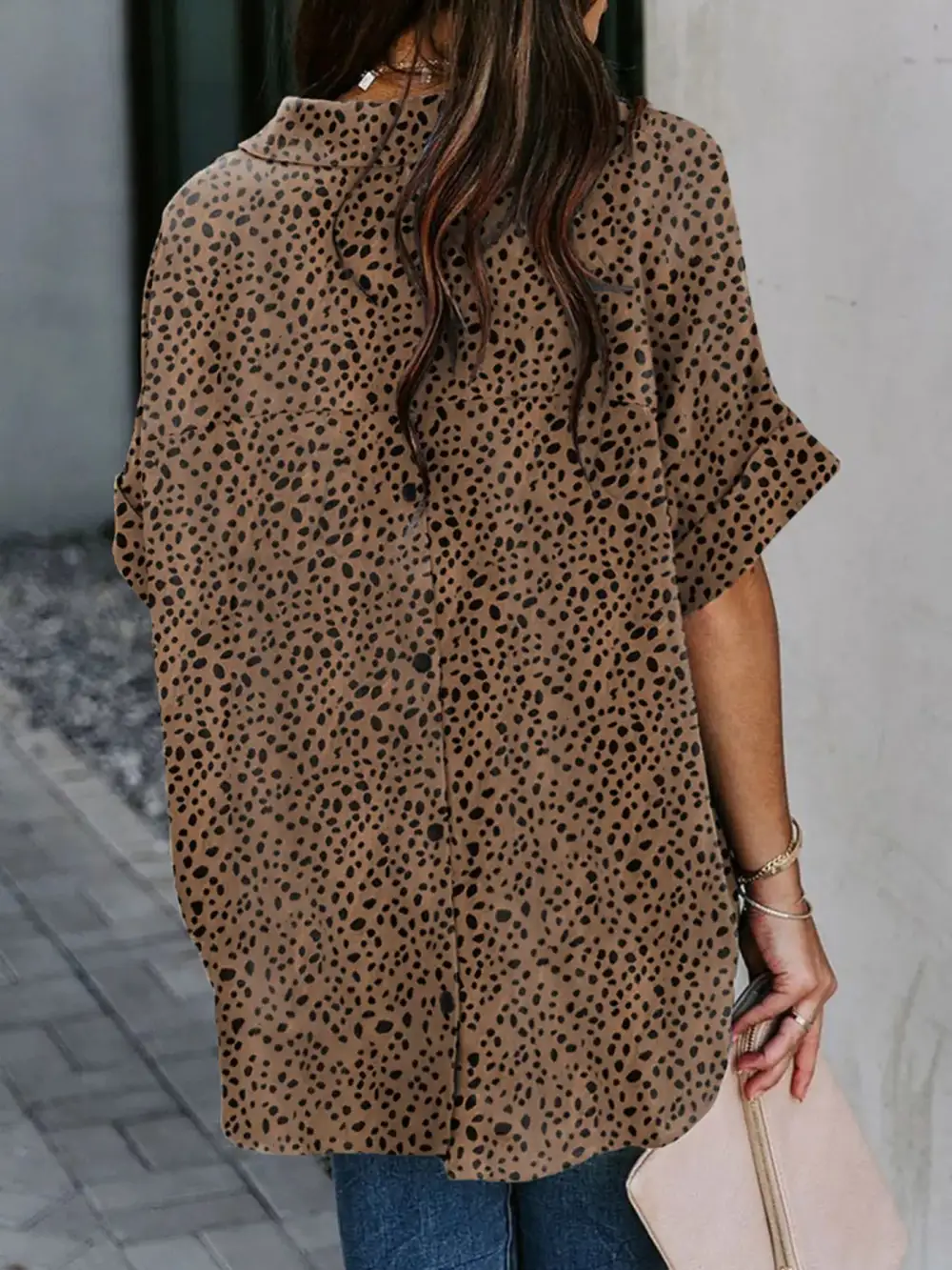 Collared Neck Half Sleeve Shirt Plus
