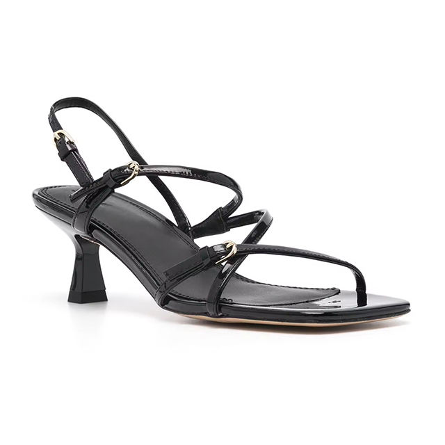 Valeria Strappy Patent Kitten Heels