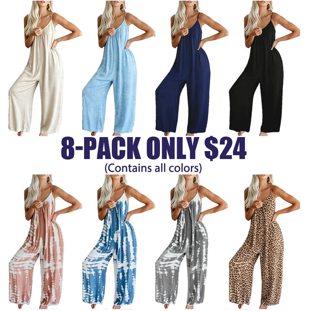 Plus-Size Fashion — Wide-Leg Suspender Jumpsuit