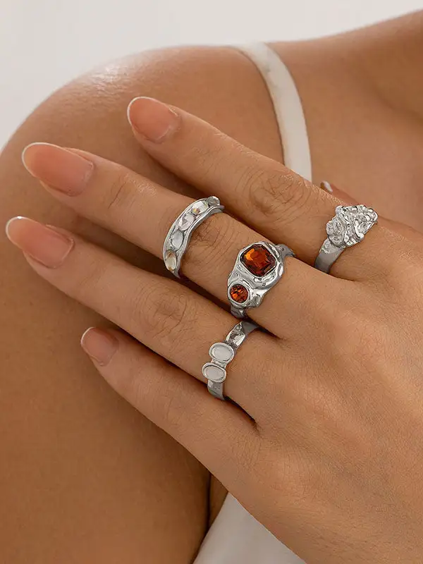 Geometric Rhinestone Urban Ring