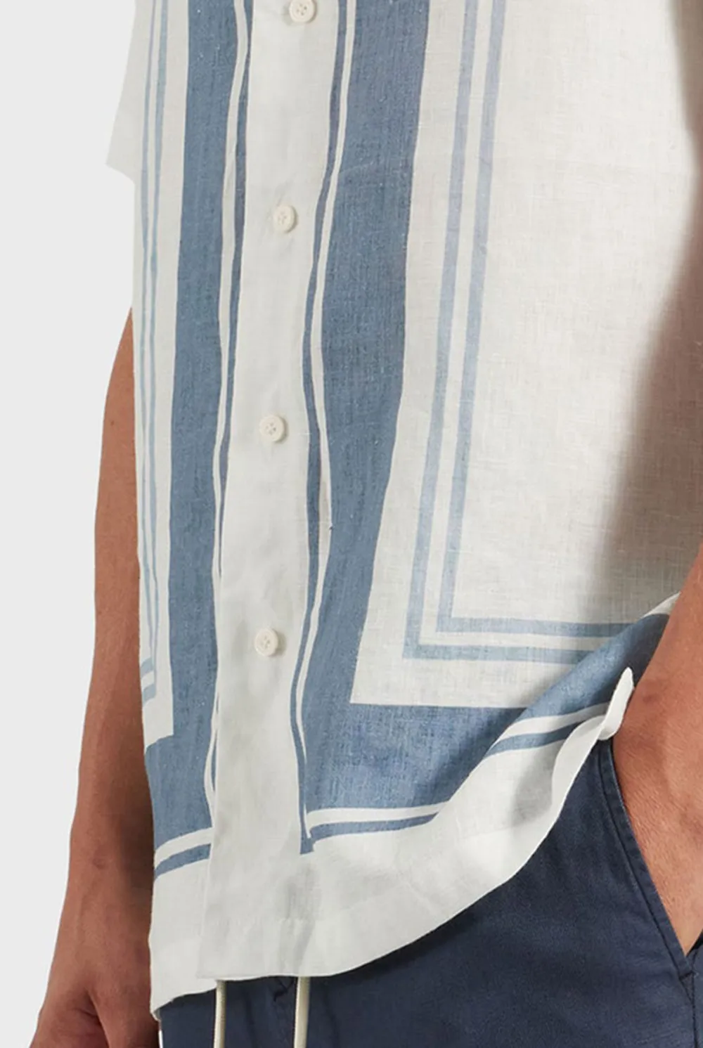 Charlie Short Sleeve Shirt-White/peach