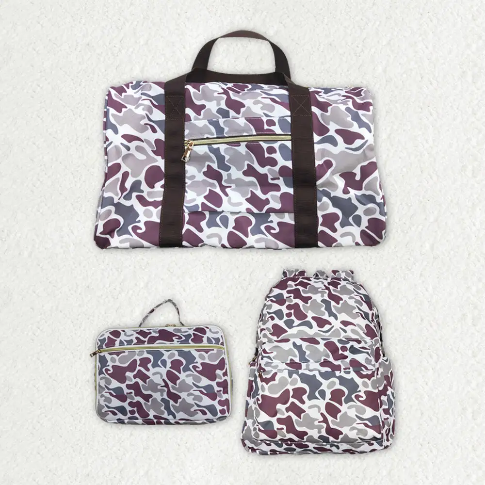 Travel Bag, Backpack, Lunchbox Bag, Three-Piece Set Purple