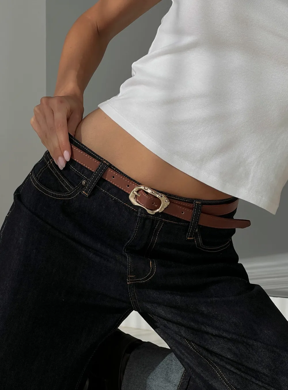 Irregular Metal Buckle Belt