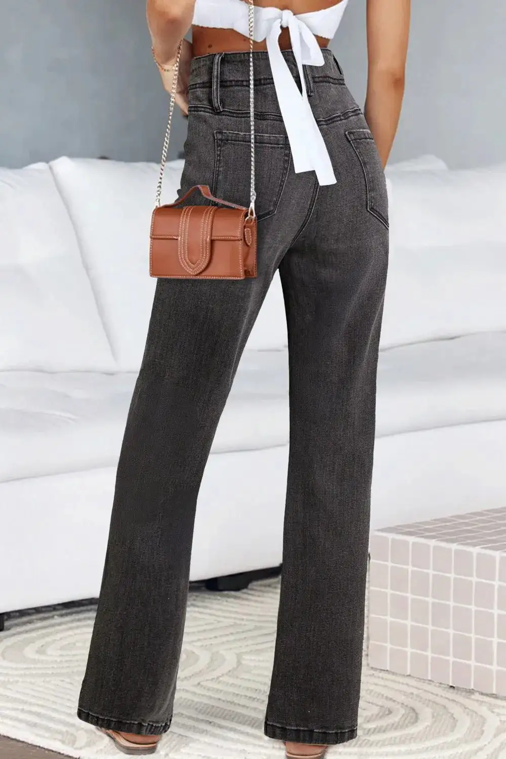 Contemporary High Rise Wide Leg Jeans