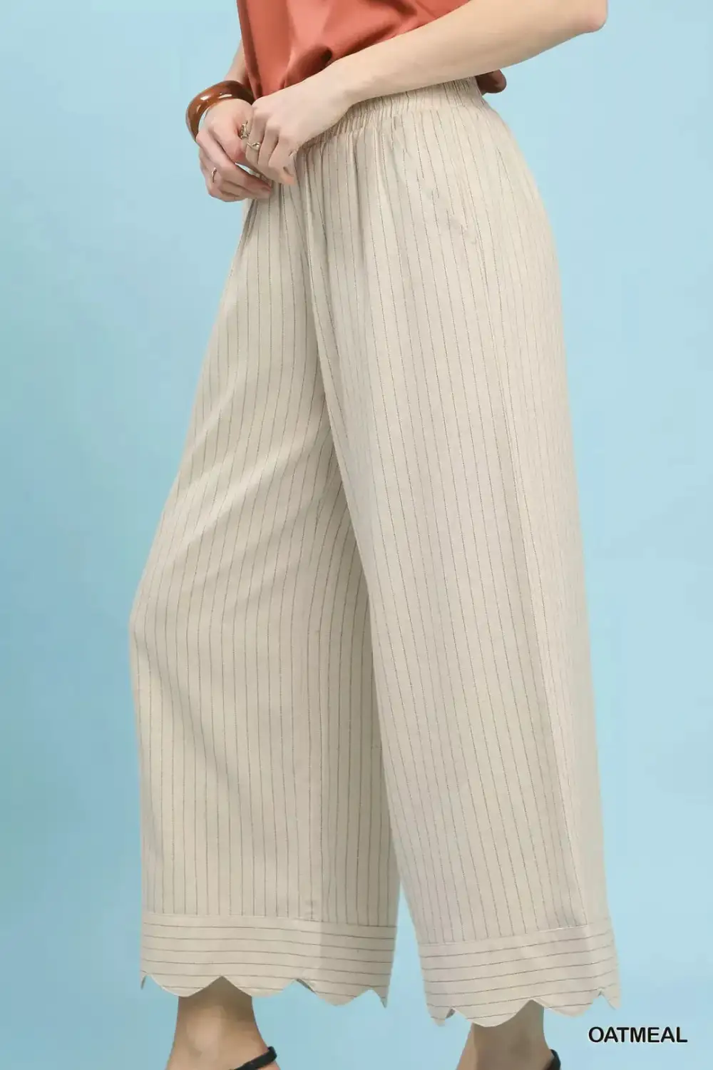 Pinstripe Wide Leg Pants