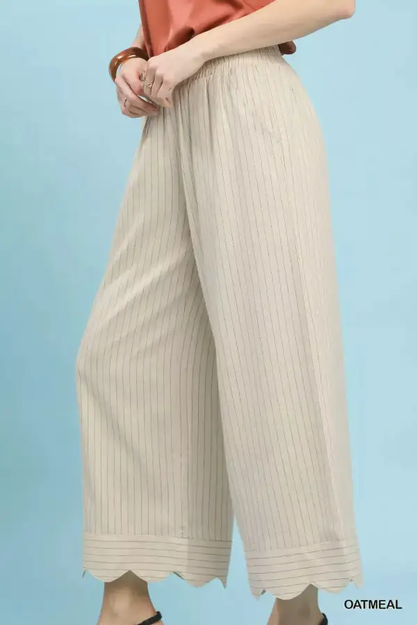 Pinstripe Wide Leg Pants