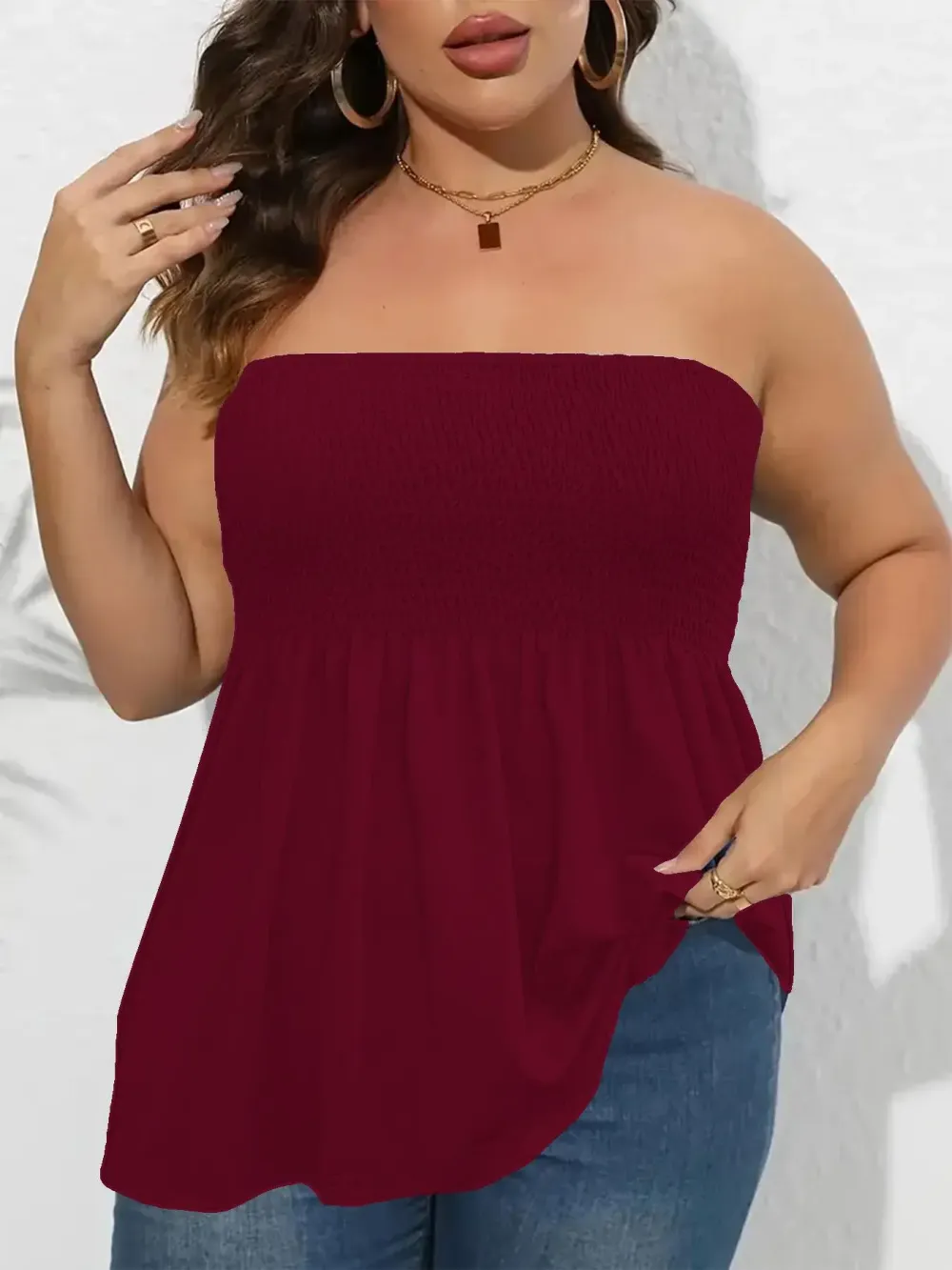 Solid Color Strapless Top With Ruffled Hem🔥12-Pack - All Colors Included, Only $35