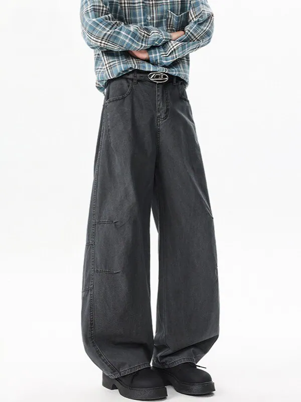 Distressed Washed Slash Denim Jeans