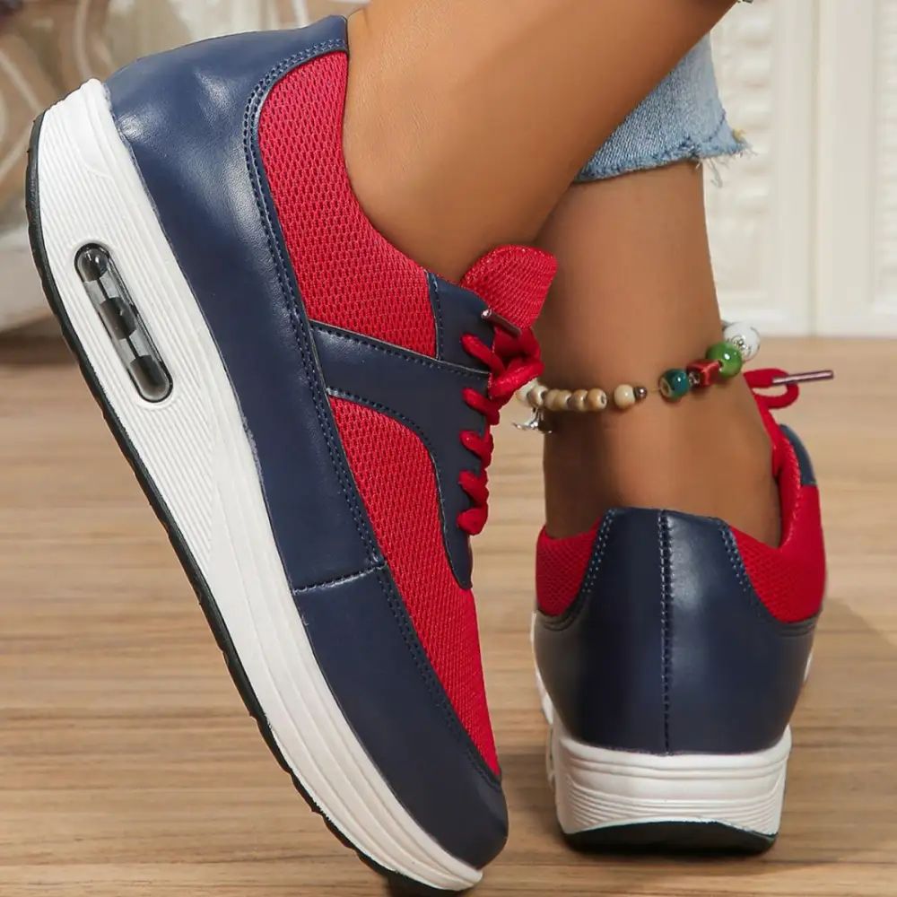 Lace-Up Wedge Sneakers
