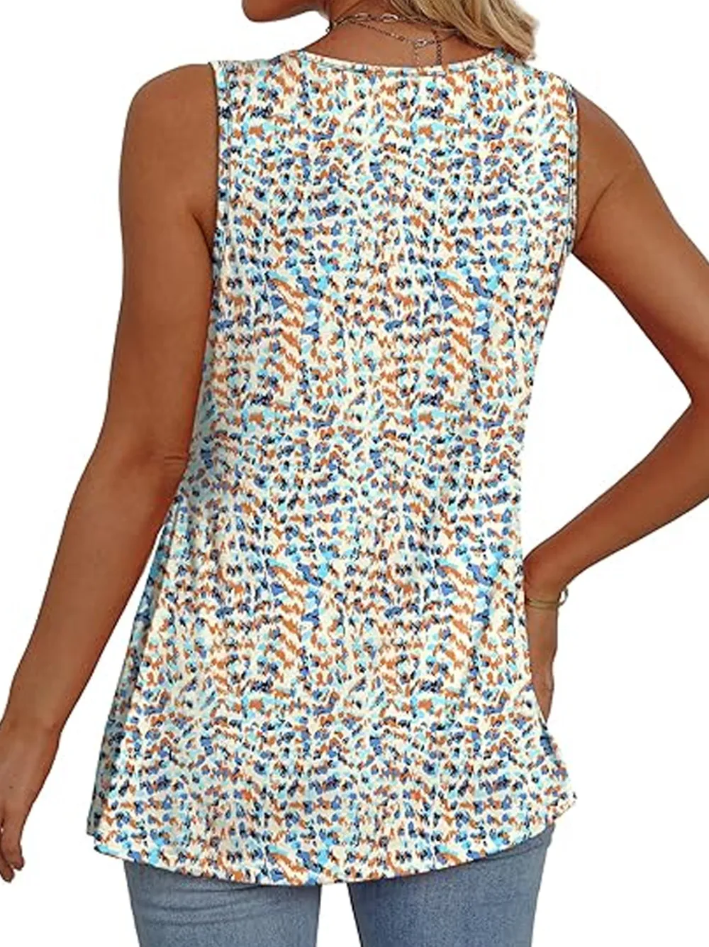 Womens Tank Tops 2025 Flowy Peplum Tops For Women Dressy Sleeveless V Neck Babydoll Tank Tops