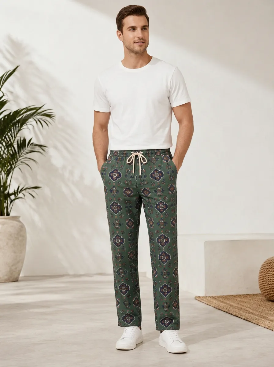 Men's Printed Bohemian Floral Geometric Pants