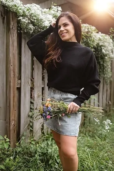 Women's Basic Long Sleeve Sweater | Solid Color Oversized Pullover