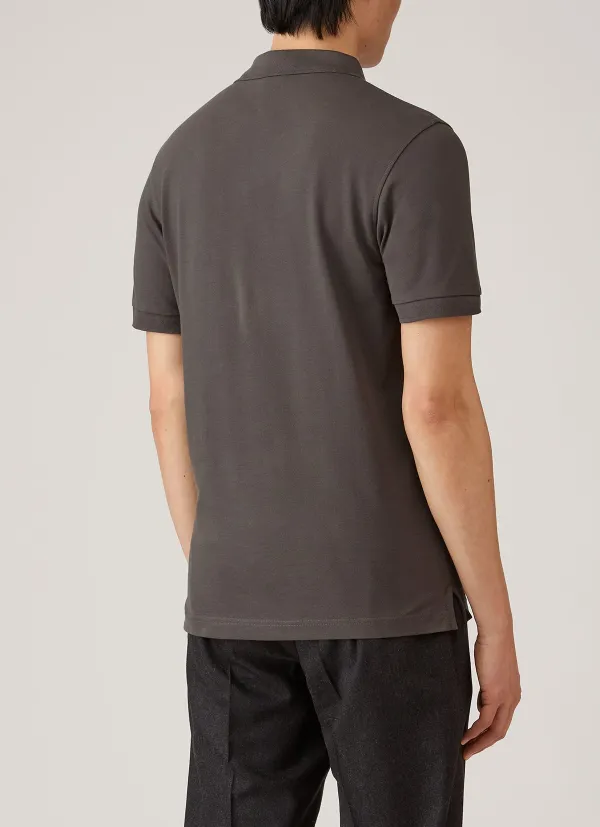 Relaxed Everyday Slim Fit Cotton Pique Short Sleeve Polo Shirt