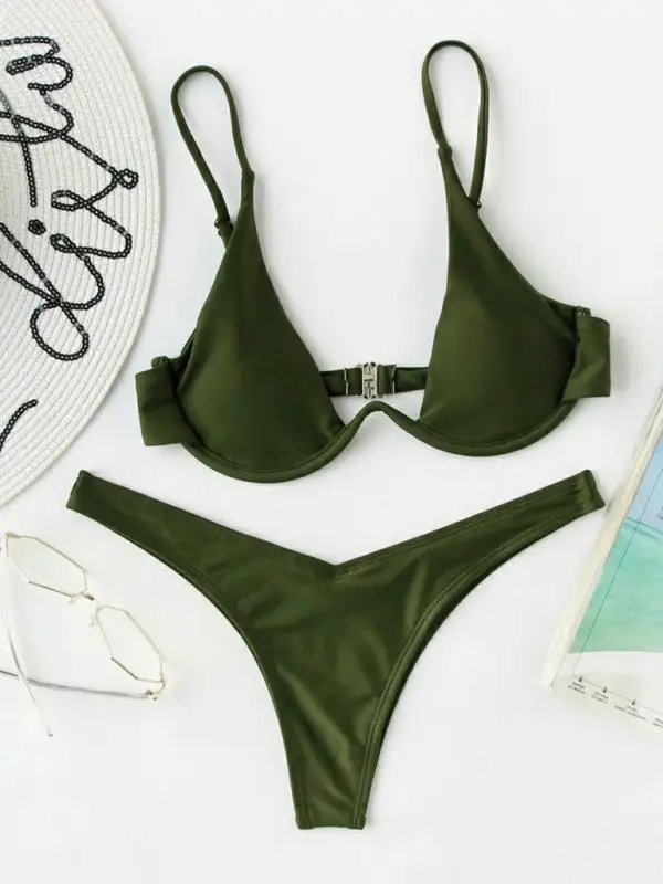 Clean Underwire Bikini Top Swim Set