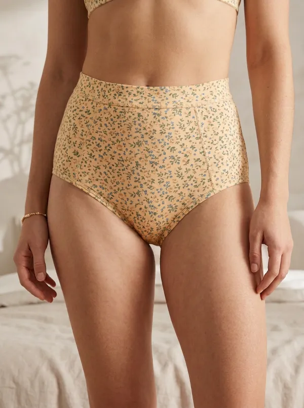 Women's Cottagecore Floral Printed High-Waisted Panties