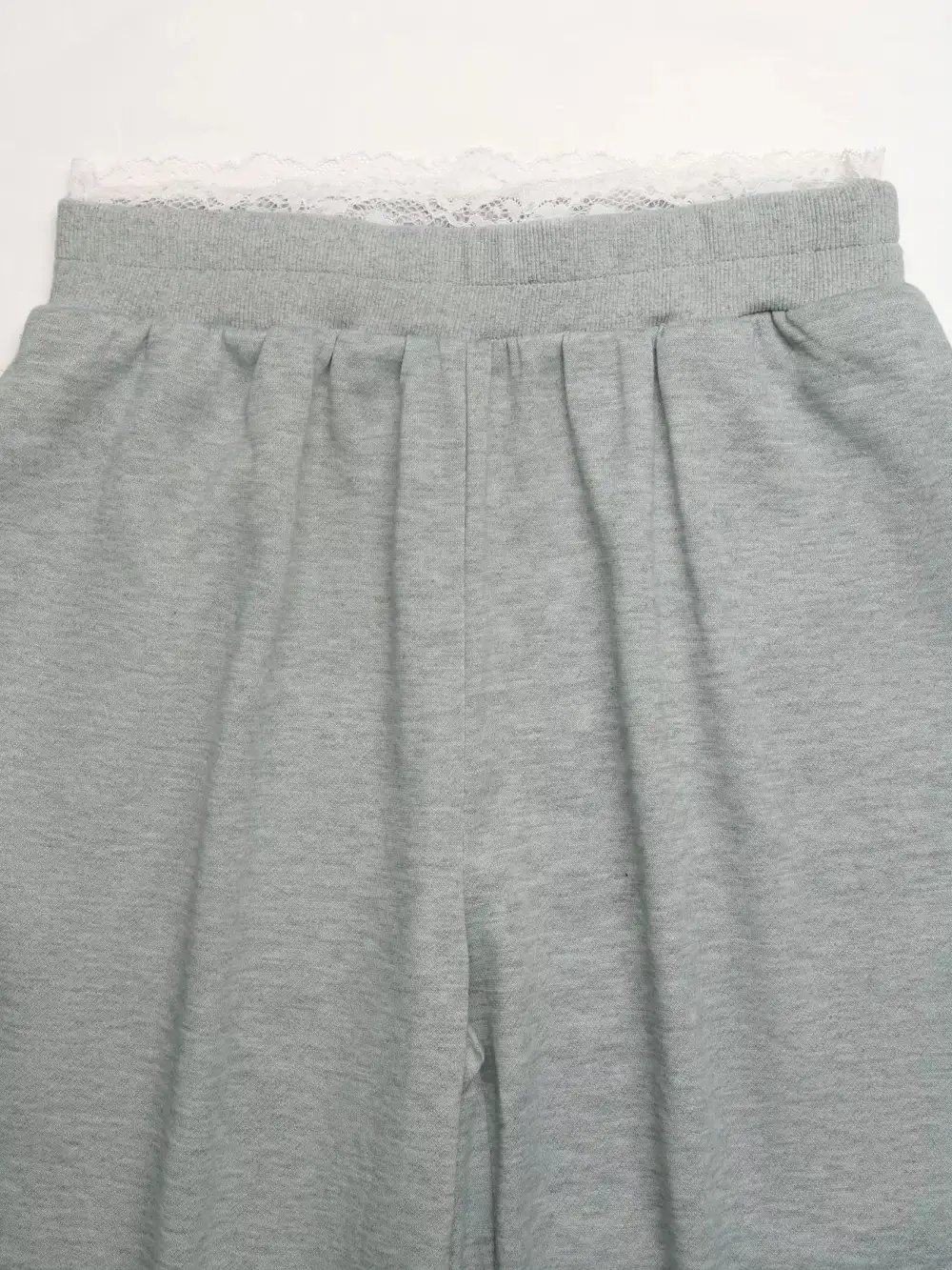 Wide Leg Lace Trim Drawstring Pocketed Pants