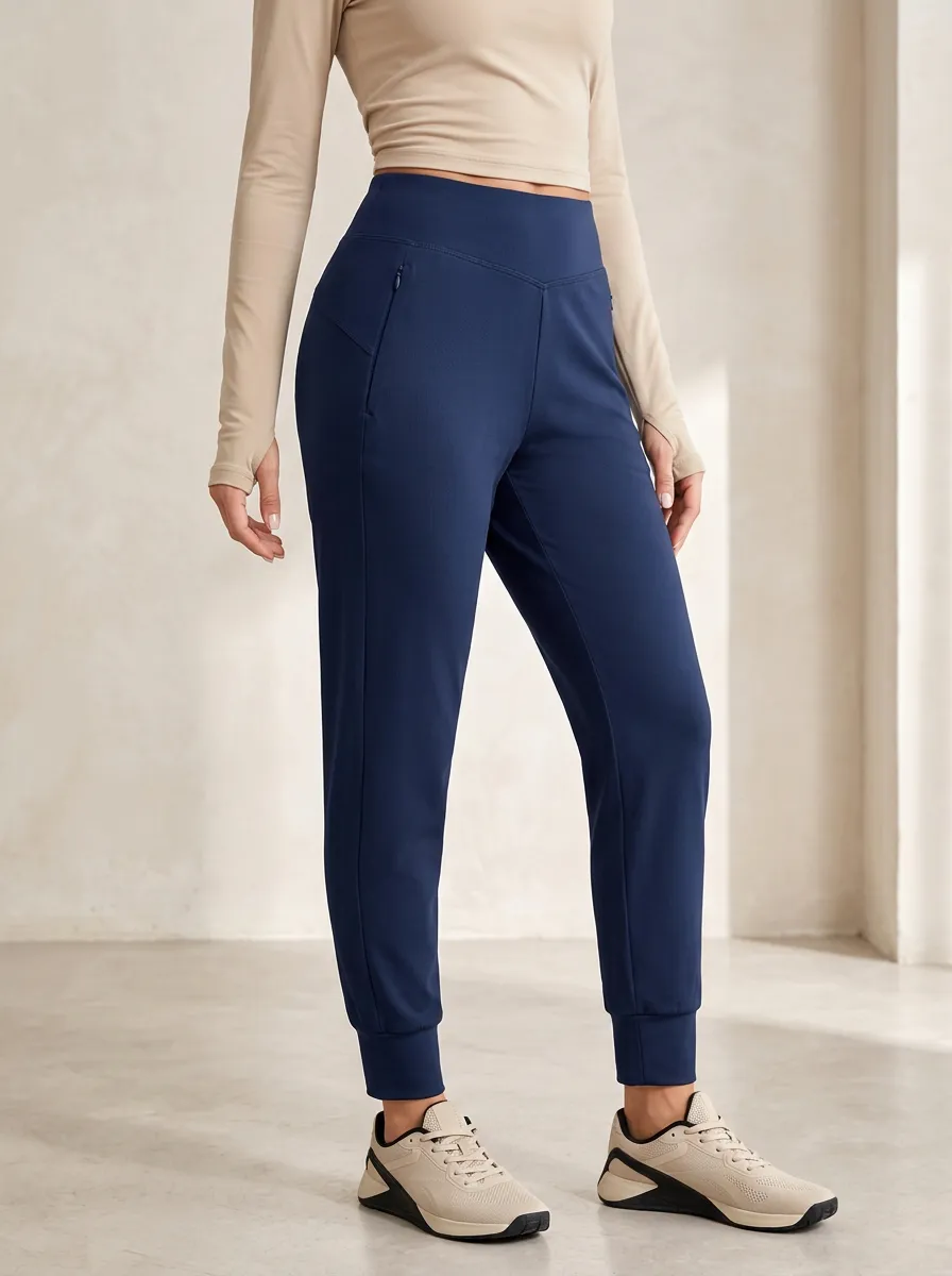 Women's Navy Zip Pocket Joggers