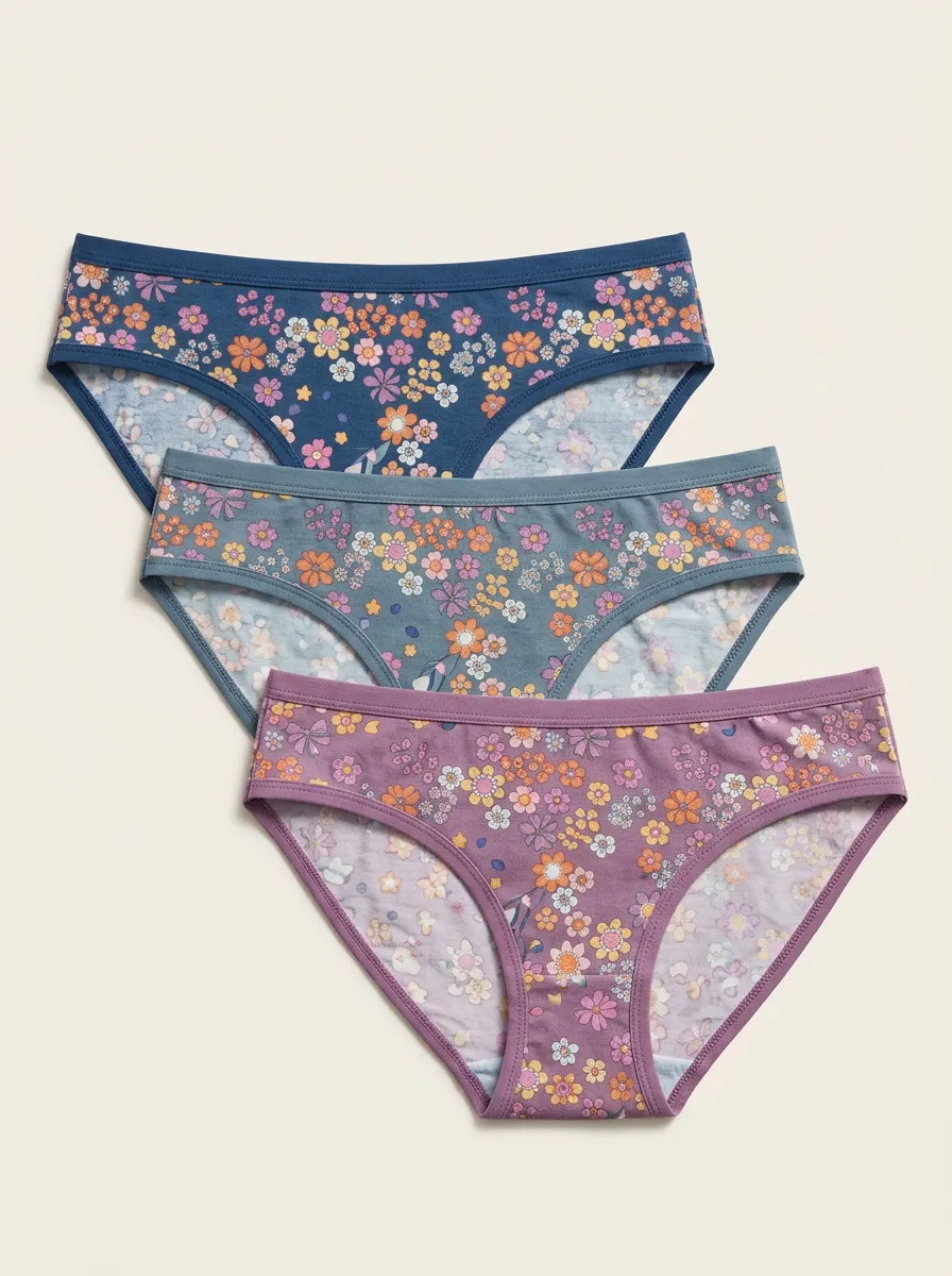 Women's Vintage Floral Bikini Briefs Three Pack