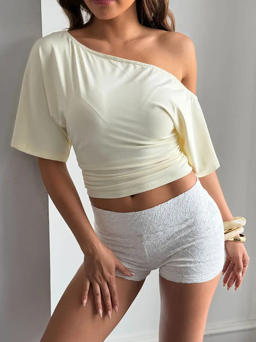 Short Sleeve One Shoulder T-Shirt