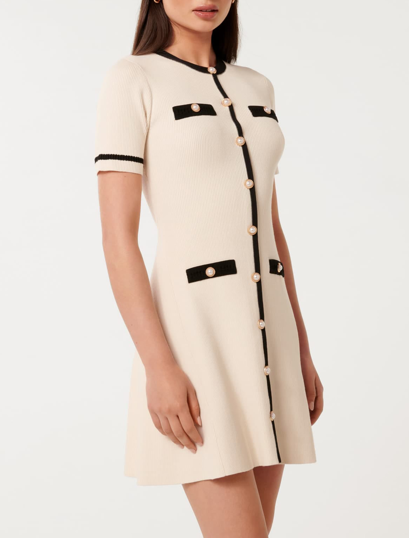 Crew Neck Knit Mini Dress